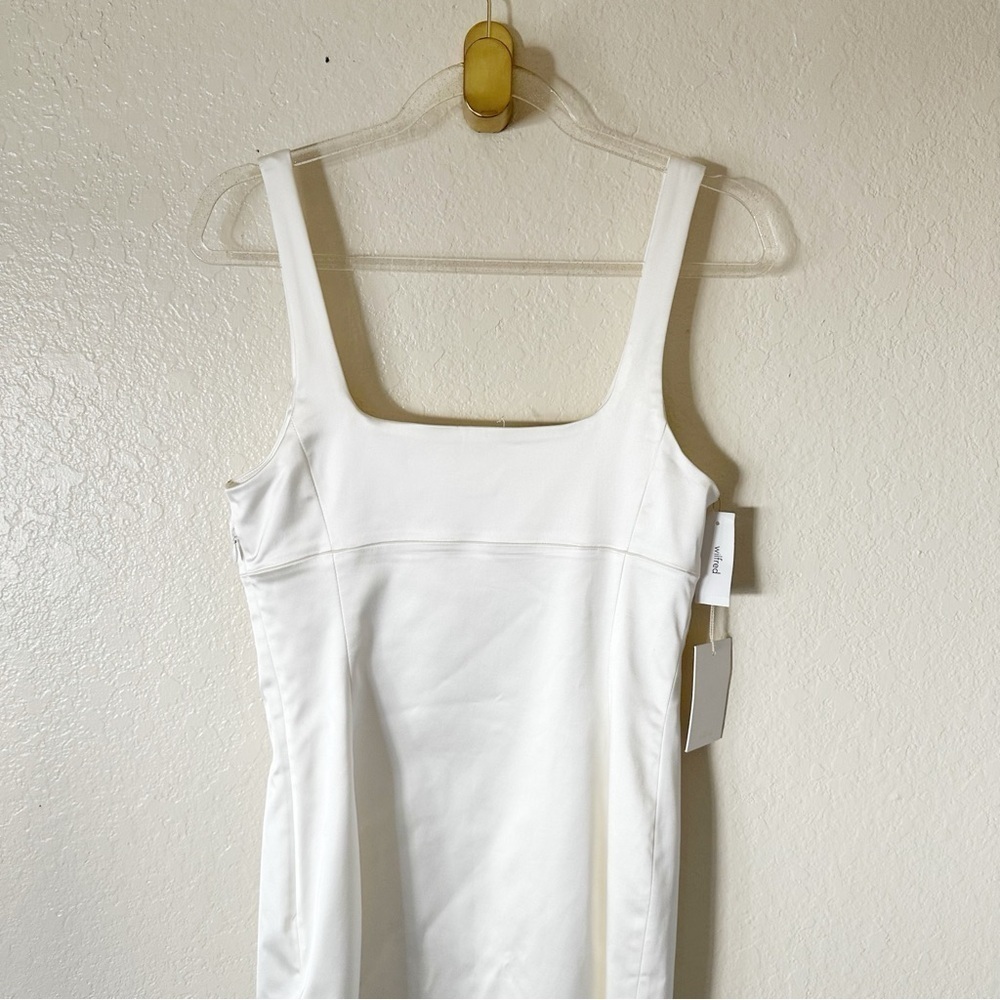 Aritzia Cream Square Neck Fitted Mini Dress - Picture 11 of 13